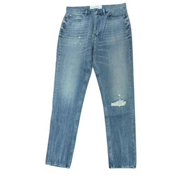 Iro Jeans Sz 27 Garçon Haut Blue Denim Distressed Mid Rise Quiet luxury Classic - Picture 1 of 4